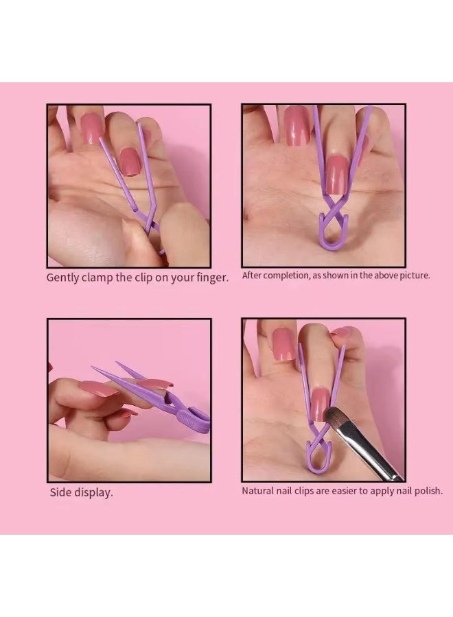 قطعتان من مشابك العناية بالأظافر، مانعة لتسرب طلاء الأظافر، نموذج غراء طلاء الأظافر، أداة تشكيل فن الأظافر، مشبك فرنسي لوضع جل الأشعة فوق البنفسجية، حماية الأصابع (ألوان متنوعة) - Image 3