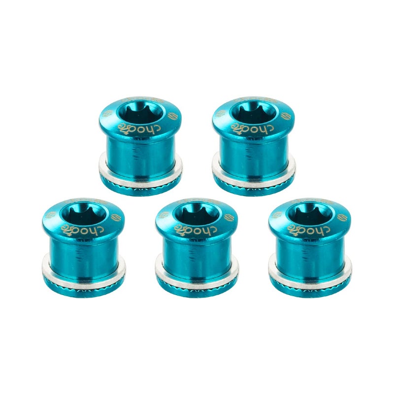 Chooee Double Chainring Bolts,M8 Steel Chain Ring Bolts Set Blue - Image 1
