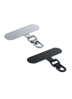 Dominy 2 Pack Universal Phone Tether Tabs, Metal Phone Patches,Sticky-Free Universal Phone Lanyard Patches for Cell Phone Straps  - Image 1