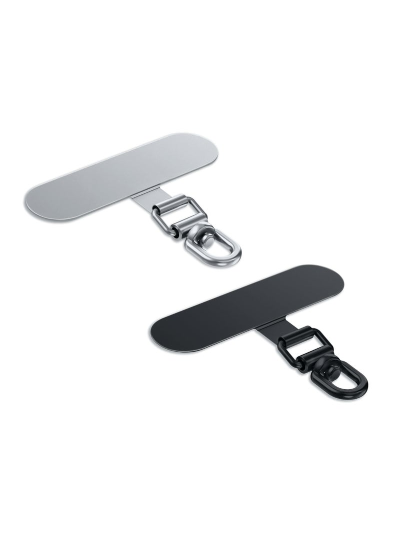 Dominy - 2 Pack Universal Phone Tether Tabs, Metal Phone Patches,Sticky-Free Universal Phone Lanyard Patches for Cell Phone Straps - Image 1
