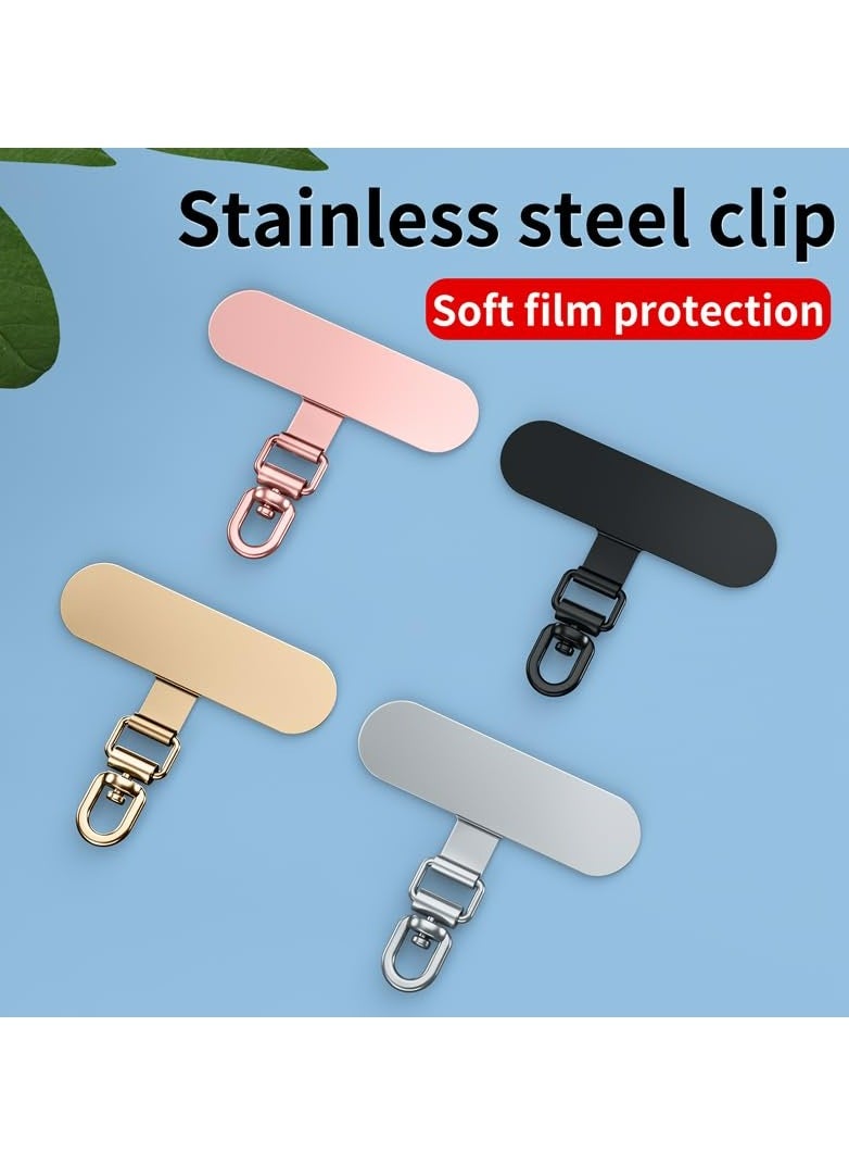 Dominy - 2 Pack Universal Phone Tether Tabs, Metal Phone Patches,Sticky-Free Universal Phone Lanyard Patches for Cell Phone Straps - Image 1