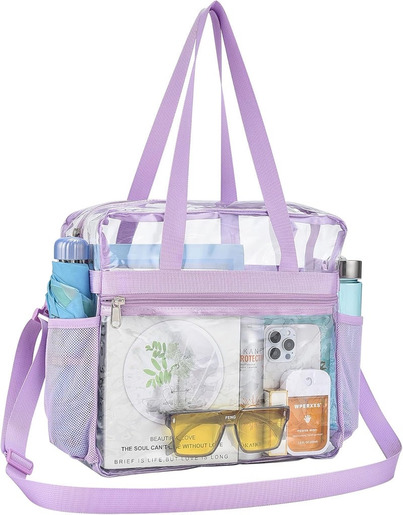 Clear Bag for Stadium Events,Transparent Bag for Work Sports Games Concerts Travel Gym