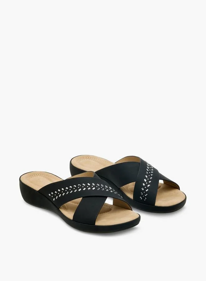 Le Confort Women Embellished Cross Strap Sandals