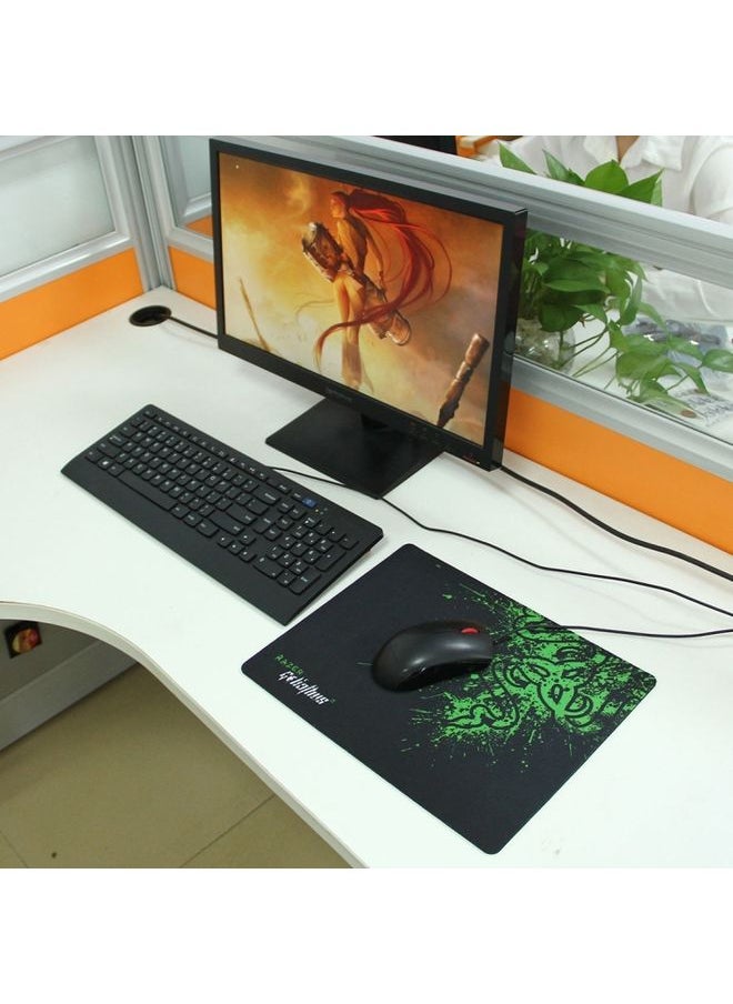 BURAQ Extended Large Slim Anti-Slip Razer Pattern Soft Rubber Smooth Cloth Surface Game Keyboard Mouse Pad Mat, Size: 317 x 244 x 2 mm  - Image 1
