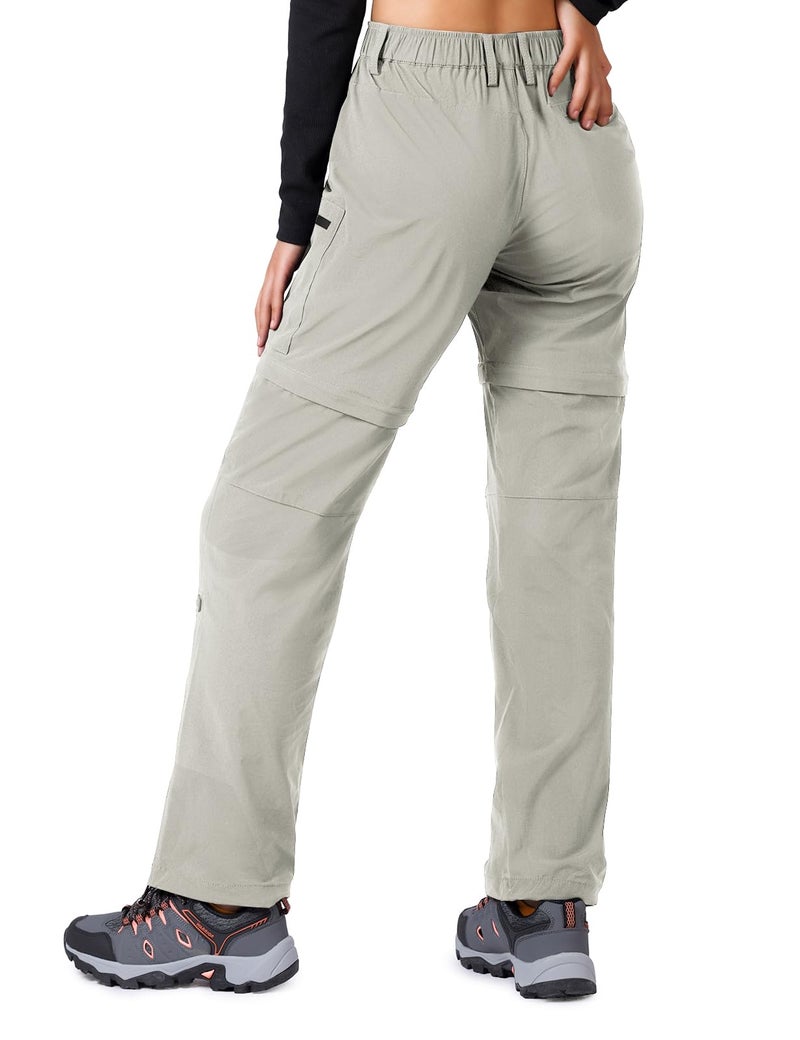 Cycorld Women's-Hiking-Pants-Convertible Quick-Dry-Stretch-Lightweight Zip-Off Outdoor Pants with 5 Deep Pockets (Cloud Grey, Medium) - Image 2