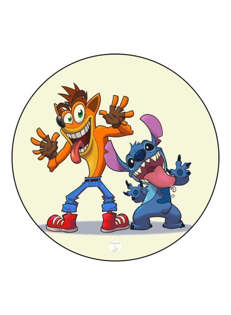 Video Game Printed Mouse Pad  Yellow/Blue/Red