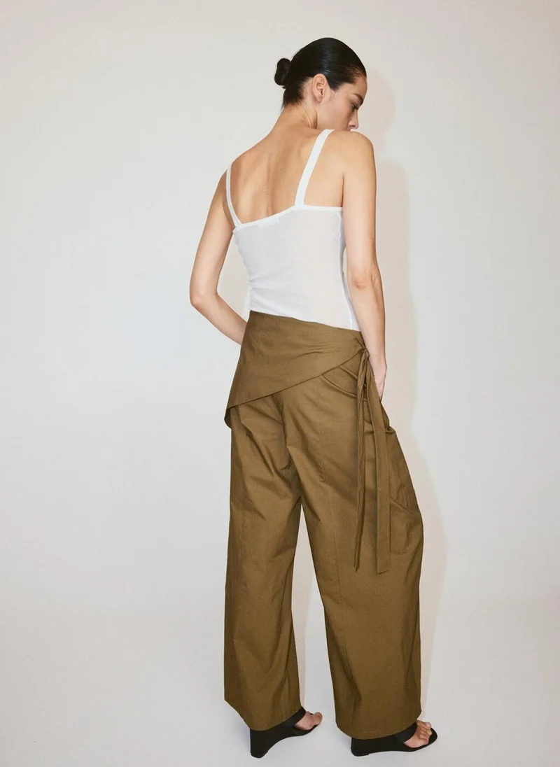 Mango Straight-Leg Trousers With Detachable Scarf