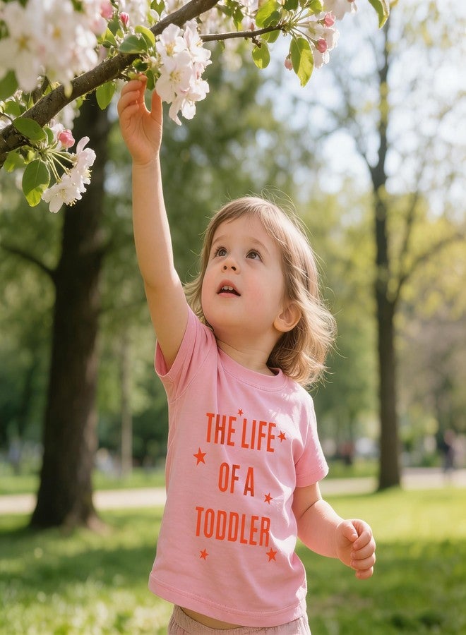 Chipeler The Life of A Toddler Shirts Kids Girls Short Sleeve Cotton Crew Neck Tops Baby Cute Summer All Year Round Gift T-Shirts Clothes Pink 5T - Image 5