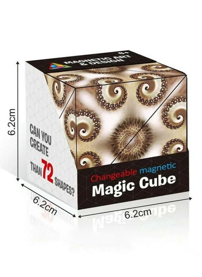 Generic - Shape Shifting Box, Fidget Cube with 36 Rare Earth Magnets - Extraordinary 3D Magic Cube – Cube Magnet Fidget Toy Transforms Into Over 70 Shapes, Design 1 - Image 1
