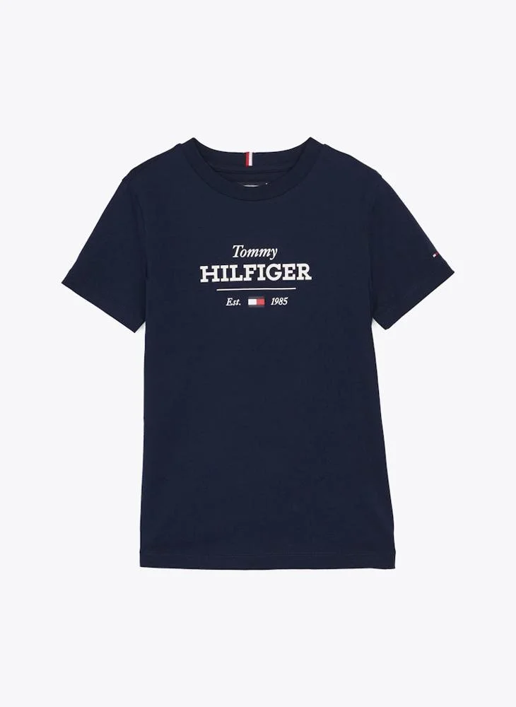 تومي هيلفيغر Kids Monotype 1985 Logo Label Regular T-Shirt
