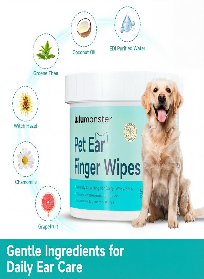 LULUMONSTER Dog Ear Wipes Finger Pads - Ear Cleaner Finger Wipes for Dogs & Cats, Remove Ear Wax & Odor, Gentle & Unscented - Image 4