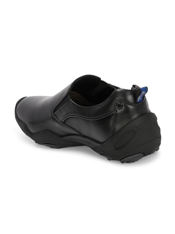 HITZ Men's Black Leather Casual Slip On Shoes - UK 11 - Image 4
