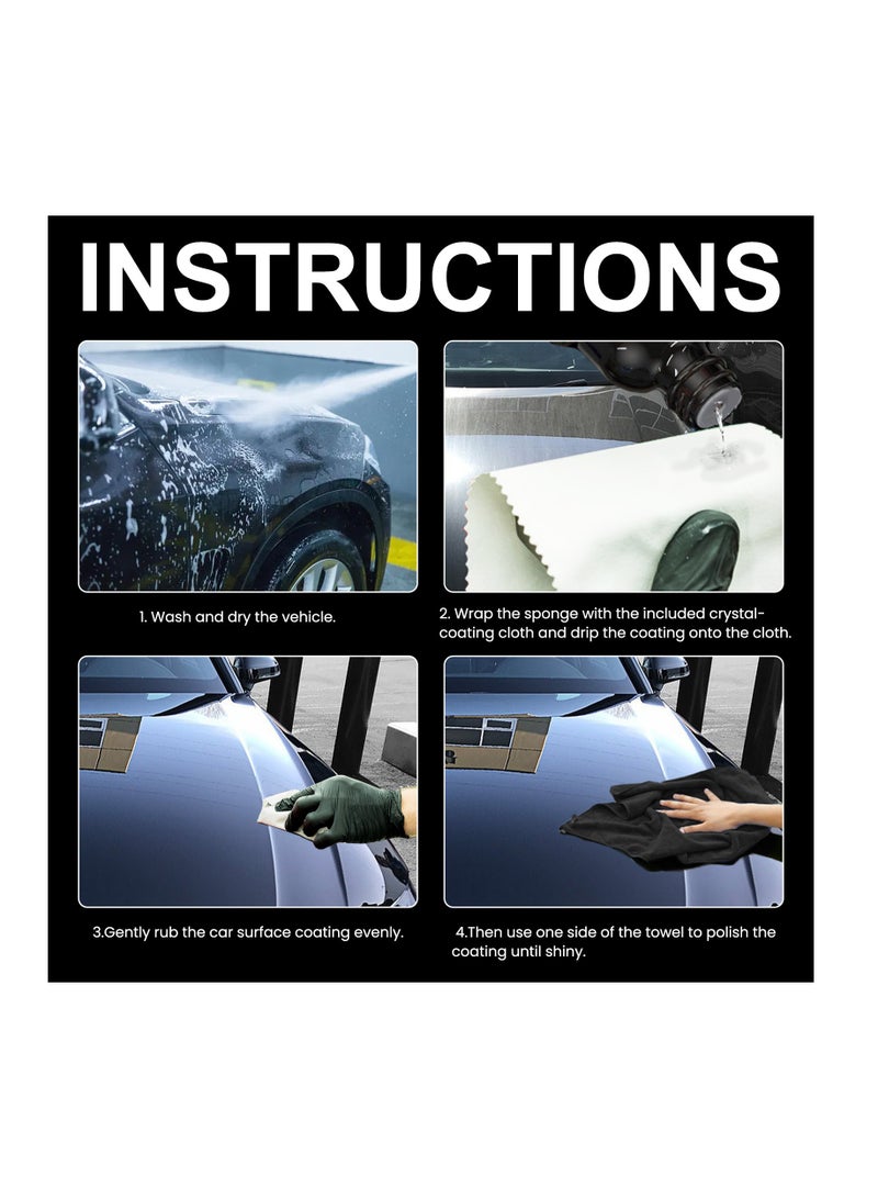 RAYHONG Graphene Ceramic Coating with Sponge*1,Twoel*1,Gloves*2,Coated cloth*2 - Image 5