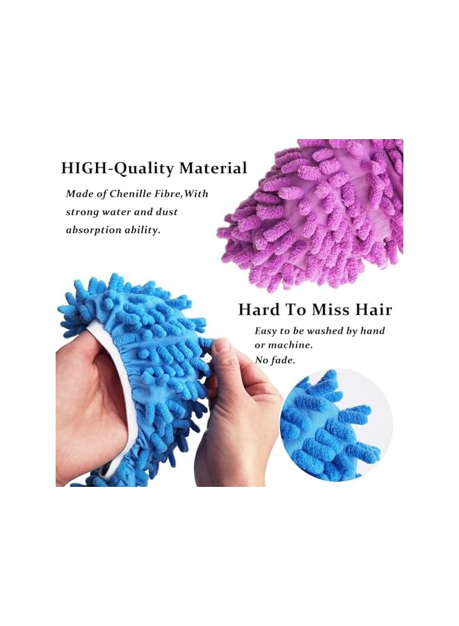 erorex 4 Pairs Shoes Cover Dust Duster, Multi Function Reusable Mop Slippers, Microfiber Dust Mops, Multi Purpose Floor Cleaning Shoes for Bathroom, Office, Kitchen, House Polishing Cleaning - Image 3