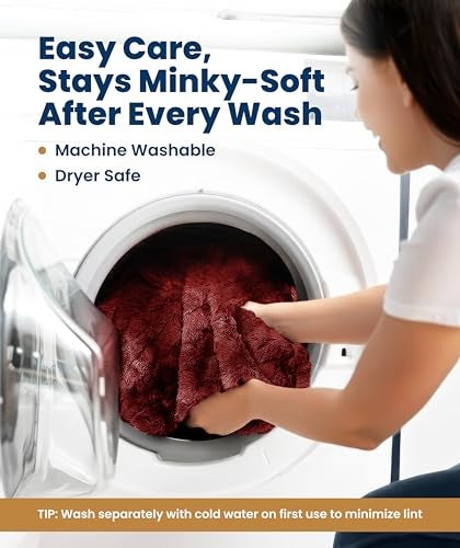 Everlasting Comfort Soft & Comfortable Red Faux Fur Throw Blanket for Couch - (50"x65") Minky & Fluffy Fall Blankets & Throws, Plush Fuzzy Cover for Bed, Sofa & Living Room - Cozy Home Decor - Image 4