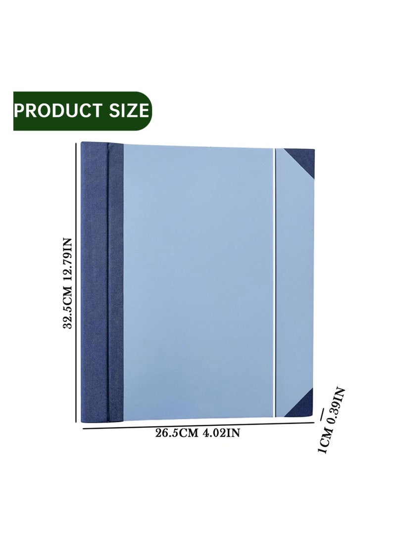 SYOSI - Folio Folders with Pockets, Document Organizer Folio, Accordion File Organizer for Paper Bill, Family Important Documents Organizer, for Birth Certificate, in Case I Go Missing Binder (Blue 1Pc) - Image 1