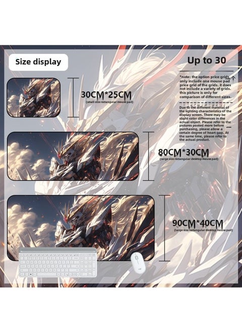 Mouse Pad Oversized Gundam Computer Keyboard Pad Cartoon Game Mouse Pad Boys E-sports Computer Thickened Desk Pad-Color:800*300*3mm-Pattern:Up To 30
