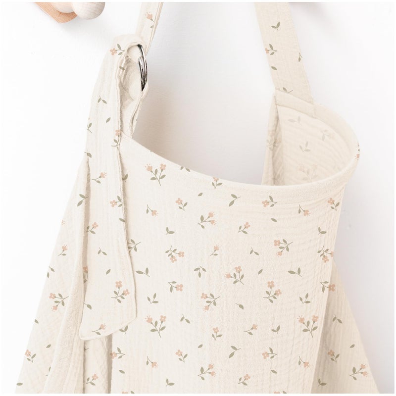 MairMore Muslin Nursing Covers for Breastfeeding, Privacy Breast Feeding Cover with Arch Neckline for Mom and Baby, Breathable 100% Cotton Nursing Apron Multi-use Stroller Cover - Image 1