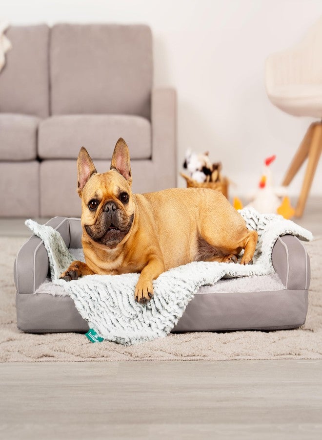 Furhaven Waterproof Dog Blanket - Birch Faux Fur & Suede Calming Throw for Pets, Washable - Gray, XL - Image 2