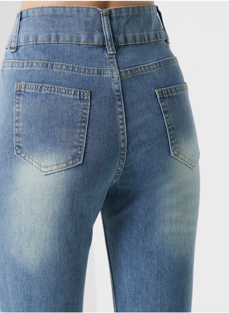 Ginger - Urban Minx High Waist Straight Leg Jeans - Image 1