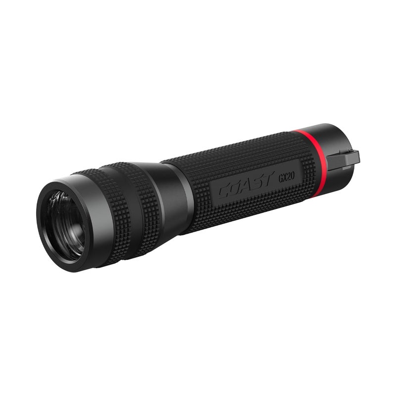 Coast GX20 1200 Lumen Waterproof Alkaline-Dual Power LED Flashlight with Twist Focus, Anti-Roll Cap and Textured Handle - Compatible with 4 x AAA Batteries (Included) or ZX750 Rechargeable Battery - Image 1