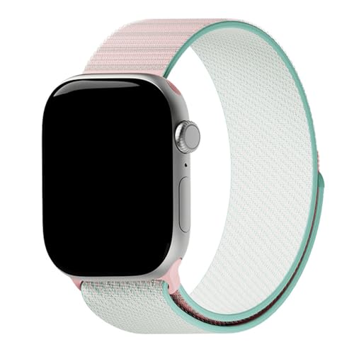DailyObjects Modern Mint Track Nylon Watch Strap Compatible with Apple Watch Series11/10 46mm|Ultra 3/2 and Ultra-49mm |9/8/7 (45mm) | Series SE3/SE2/SE/6/5/4 (44mm) -Watch Not Included - Image 1