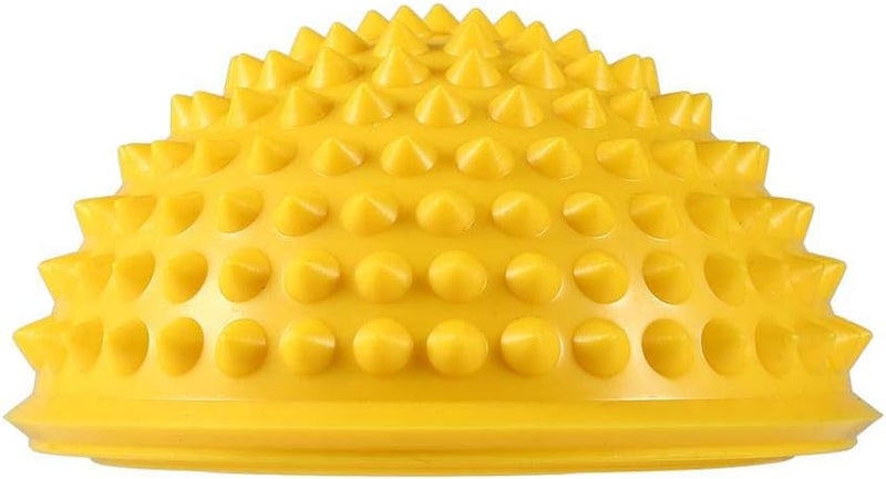 ANGGREK Half Round PVC Massage Ball Balance Dome Yoga Balls Fitness Exercise Gym Massager Body Rolling Pods Spiky Foot Wakers 5 Colors Yellow - Image 1