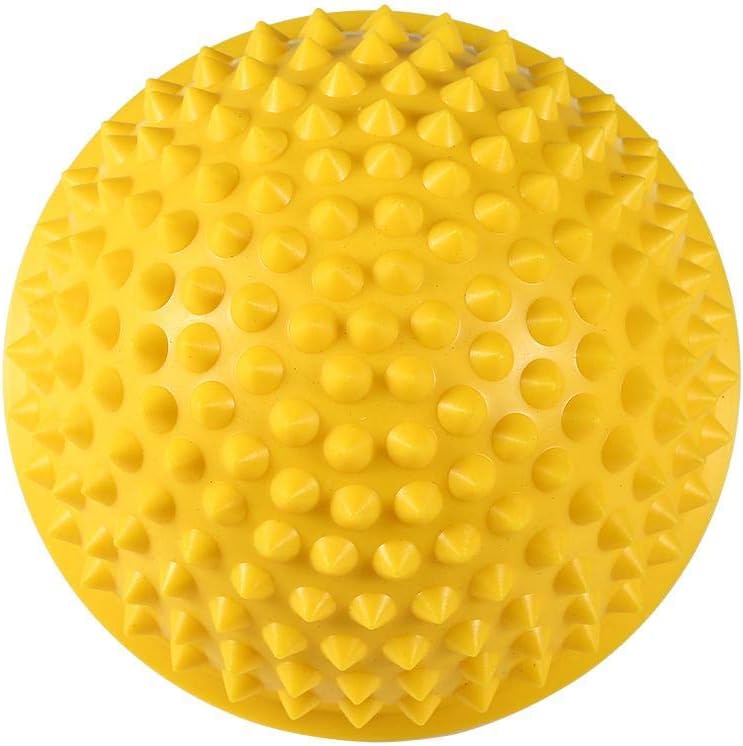 ANGGREK Half Round PVC Massage Ball Balance Dome Yoga Balls Fitness Exercise Gym Massager Body Rolling Pods Spiky Foot Wakers 5 Colors Yellow - Image 2