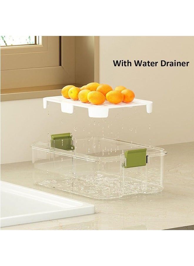 2 Pack Glass Food Storage Containers with Lids，Reusable Meal Prep Container， Stackable Fridge Organizer Box Airtight Food Storage Containers Keep Fruits Vegetables(1000ML+2000ML)