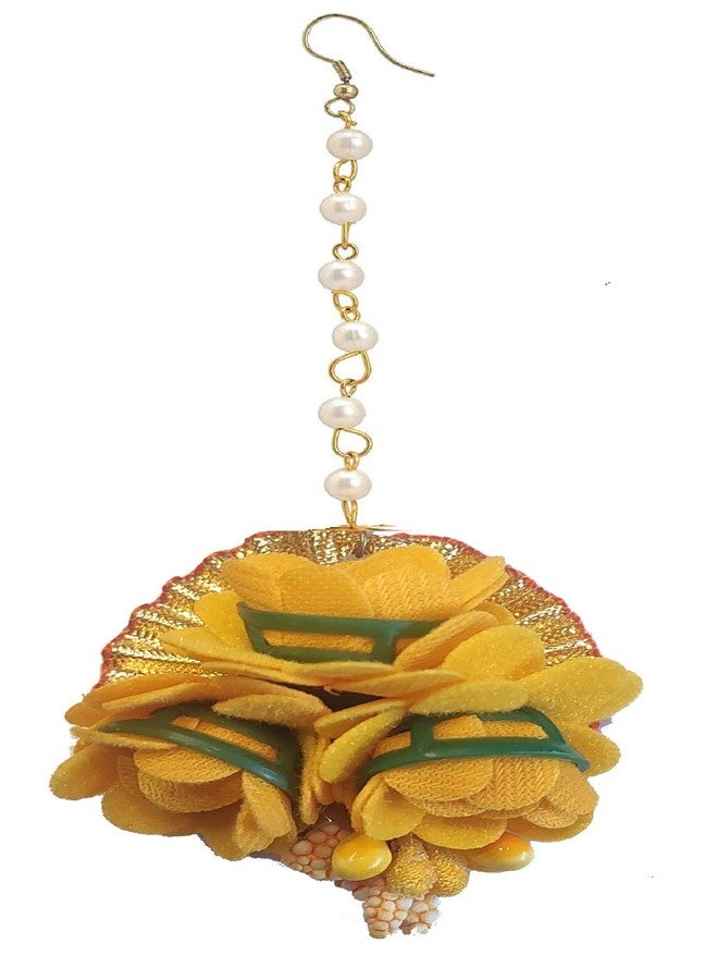 ShopObuddy Maang Tikkas Gota Patti Yellow Color (20) - Image 2