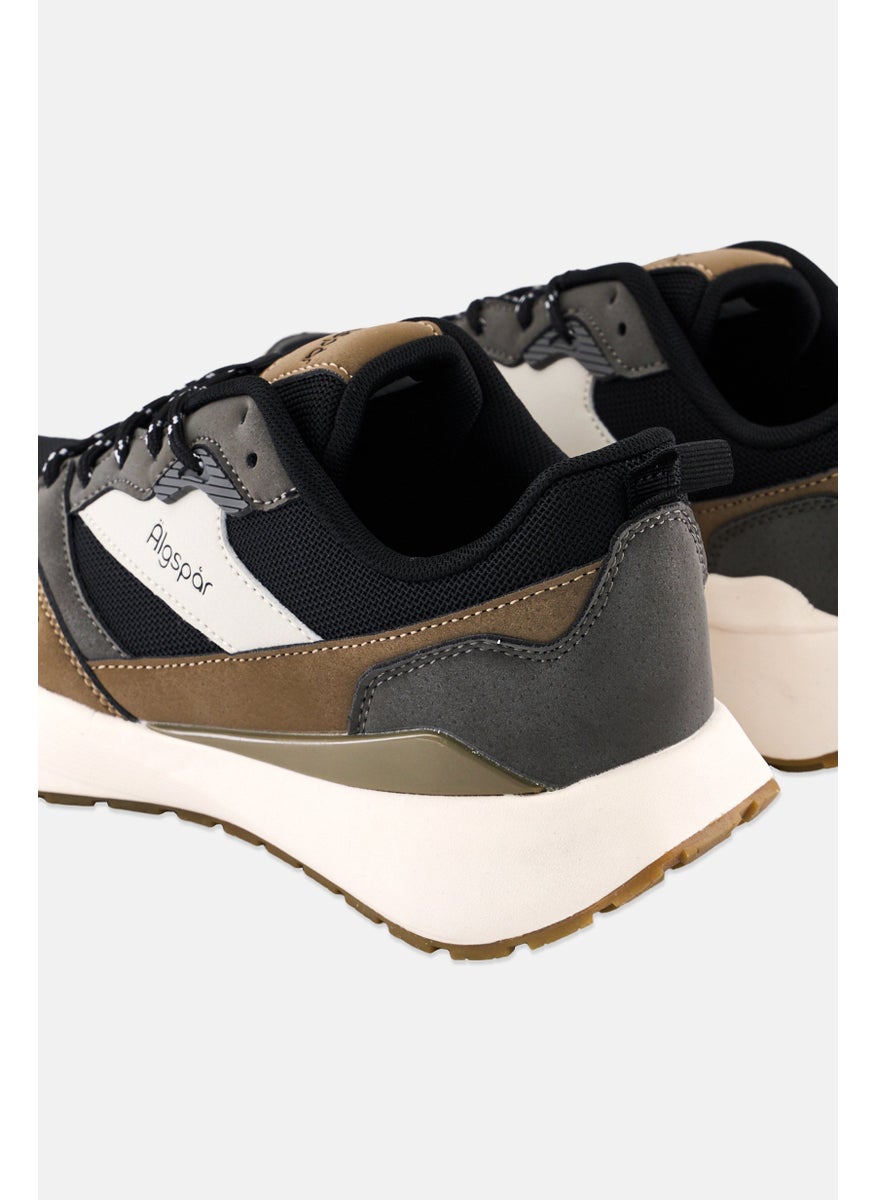 Algspar Men Brand Logo Lace Up Hiking Shoes, Multicolor  - Image 2