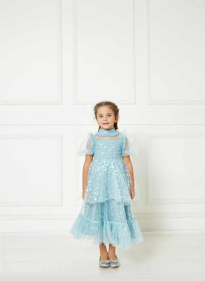 Amri Glitter Tulle Frilled Frock