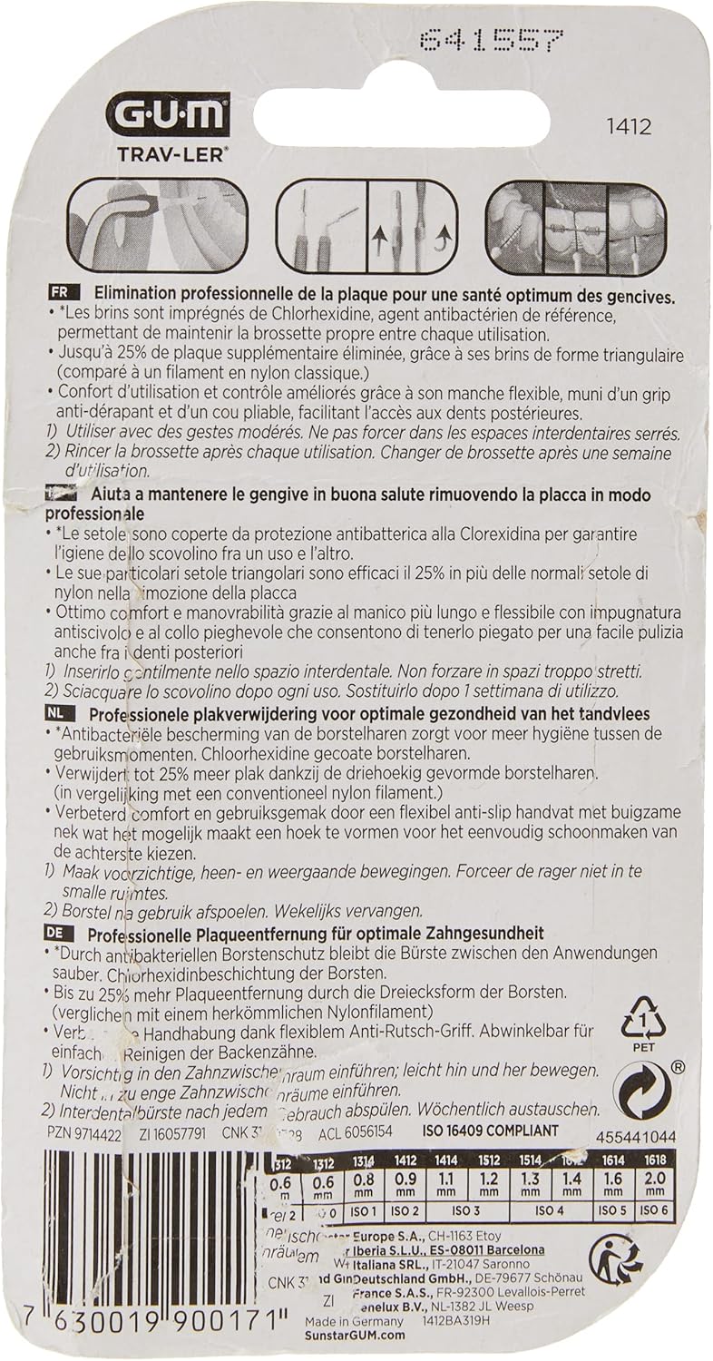 GUM Trav-Ler Interdental Brush Set - 6 Pieces - Image 2