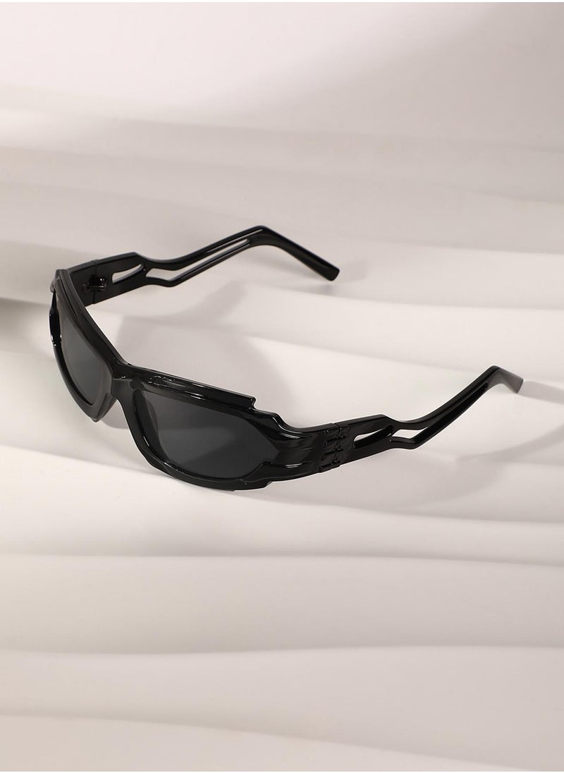 Haute Sauce The Aspen Wrap Sunglasses - Onyx Black  - Image 1
