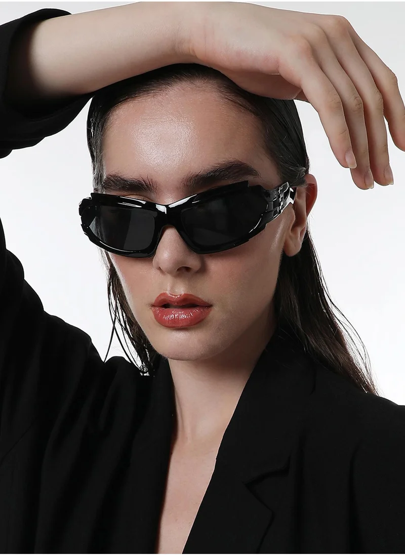 Haute Sauce The Aspen Wrap Sunglasses - Onyx Black