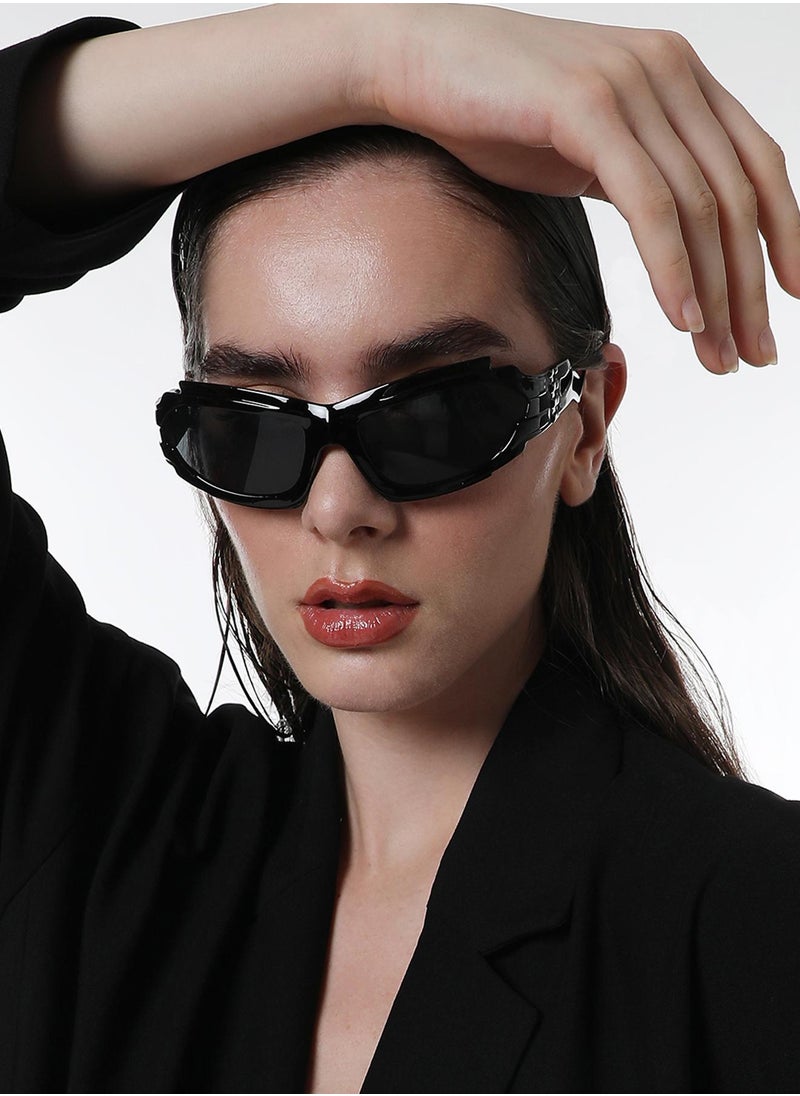 Haute Sauce The Aspen Wrap Sunglasses - Onyx Black  - Image 2