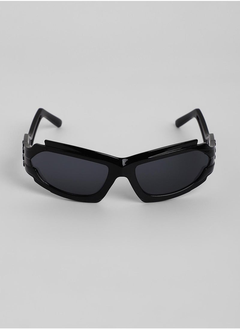 Haute Sauce The Aspen Wrap Sunglasses - Onyx Black  - Image 4