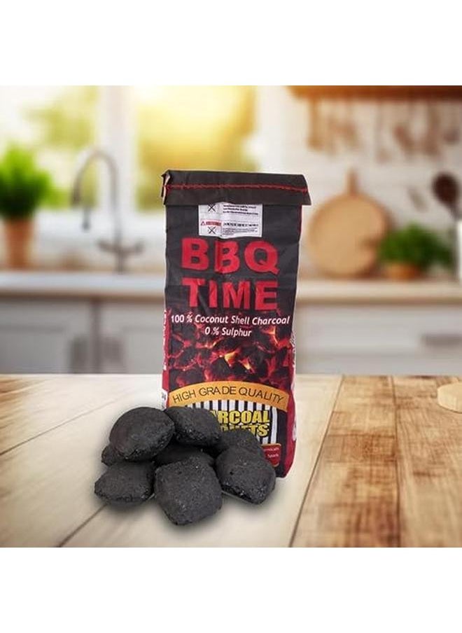 Premium Charcoal Briquettes Coconut Shell Charcoal For Barbecue And Grill 2Kg Long Lasting Barbeque Charcoal For Ignition