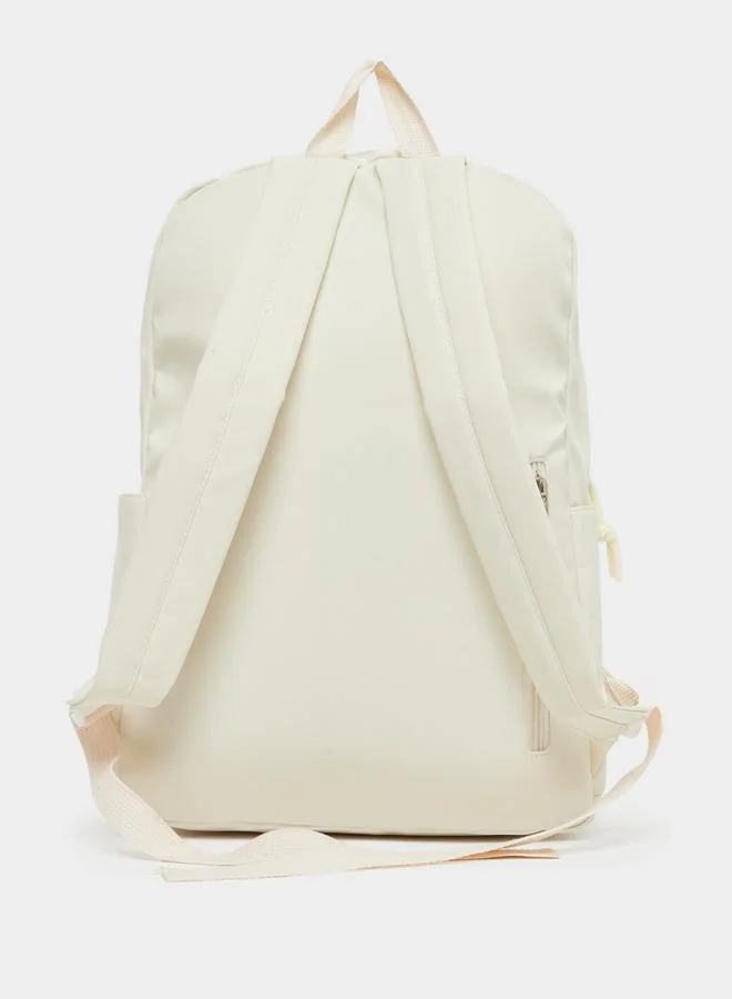 Styli Styli Girls Beige Bow Accent Backpack