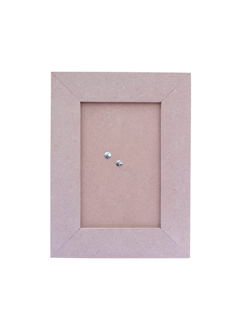 IVEI - IVEI MDF Recycled Wood Plain Photo Frame Set of 2 DIY Activity DoitYourself Decoupage Brown 85 Inches - Image 1
