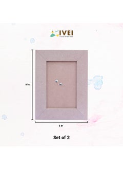 IVEI IVEI MDF Recycled Wood Plain Photo Frame Set of 2 DIY Activity DoitYourself Decoupage Brown 85 Inches  - Image 4