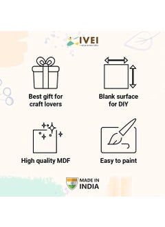 IVEI IVEI MDF Recycled Wood Plain Photo Frame Set of 2 DIY Activity DoitYourself Decoupage Brown 85 Inches  - Image 5