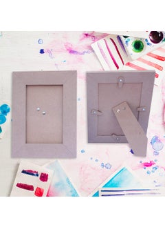 IVEI IVEI MDF Recycled Wood Plain Photo Frame Set of 2 DIY Activity DoitYourself Decoupage Brown 85 Inches  - Image 2