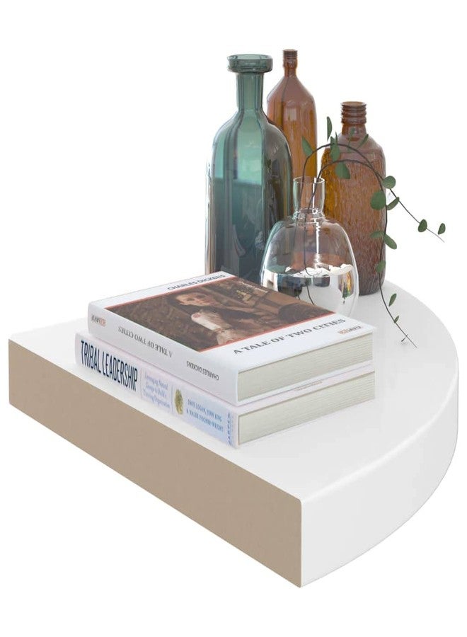 vidaXL Floating Corner Shelves 2 pcs High Gloss White 13.8"x13.8"x1.5" MDF - Image 5