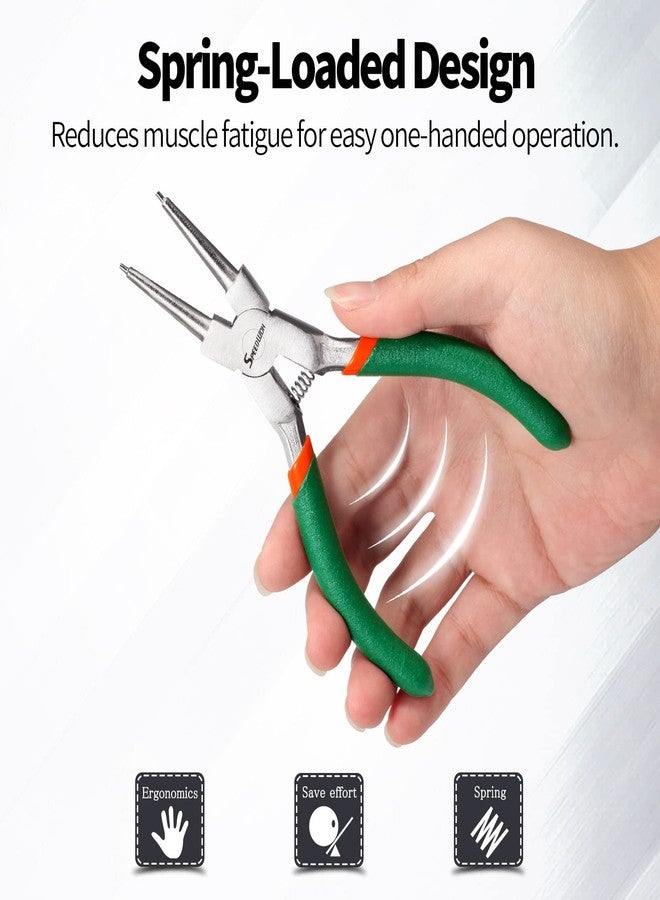 SPEEDWOX 2 Pcs Snap Ring Pliers Set, Tip Diameter 0.06 Inch, 5-Inch Internal Circlip Pliers Kit, Retaining Ring Pliers, Straight and Curved Jaws for Ring Remover Retaining - Image 4