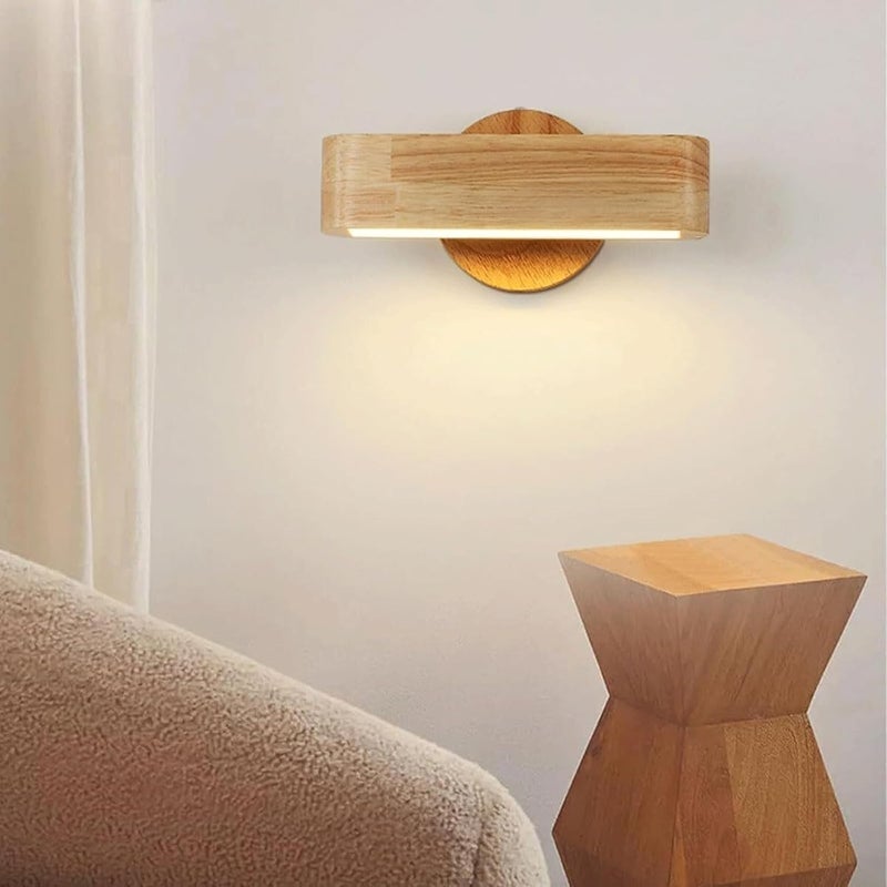 Vintage wooden interior wall lamp, bathroom vanity, modern lighting fixture, bedroom bedside lighting  brown - Image 4