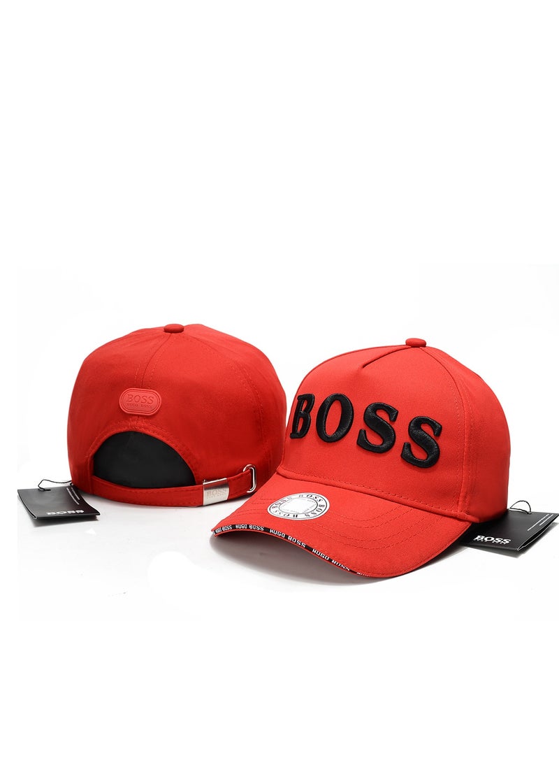 BOSS Signature Red Embroidered Logo Baseball Cap