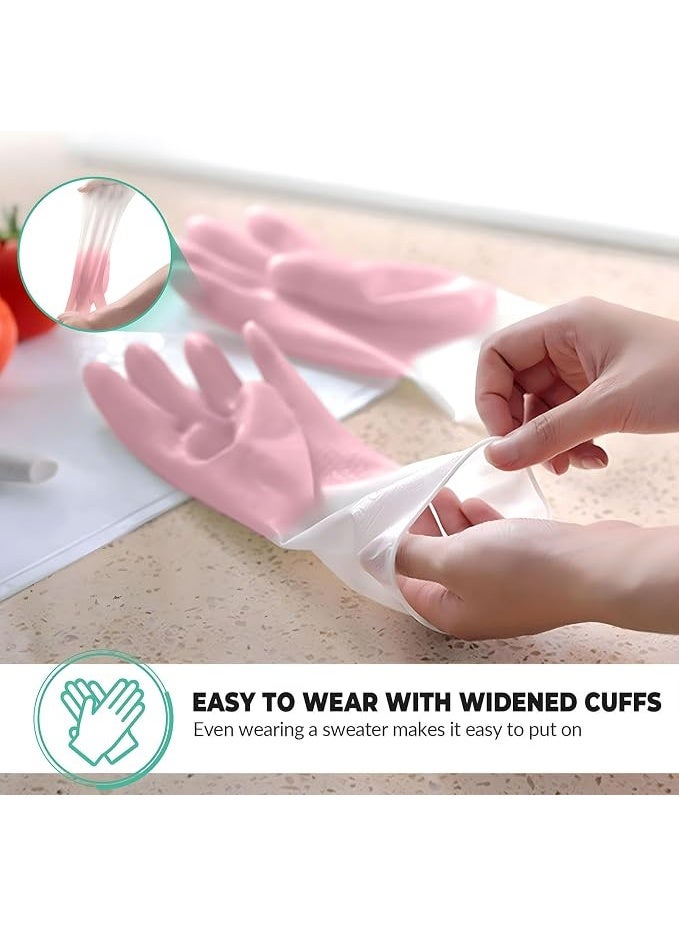 Hugifts Dishwashing Gloves, Reusable Cleaning Dish Gloves, Non Slip Grip for Kitchen and Household - Image 4