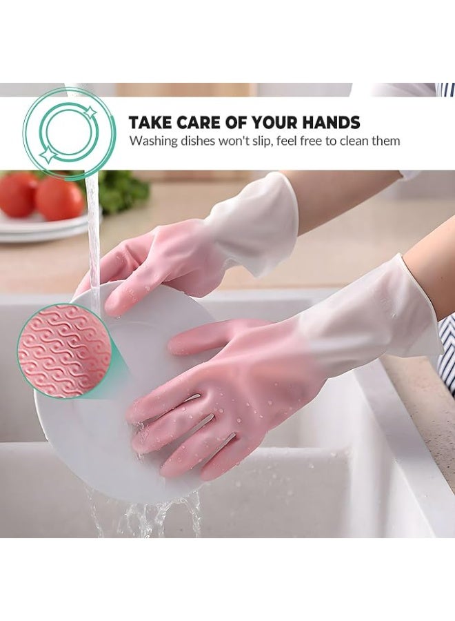 Hugifts Dishwashing Gloves, Reusable Cleaning Dish Gloves, Non Slip Grip for Kitchen and Household - Image 5