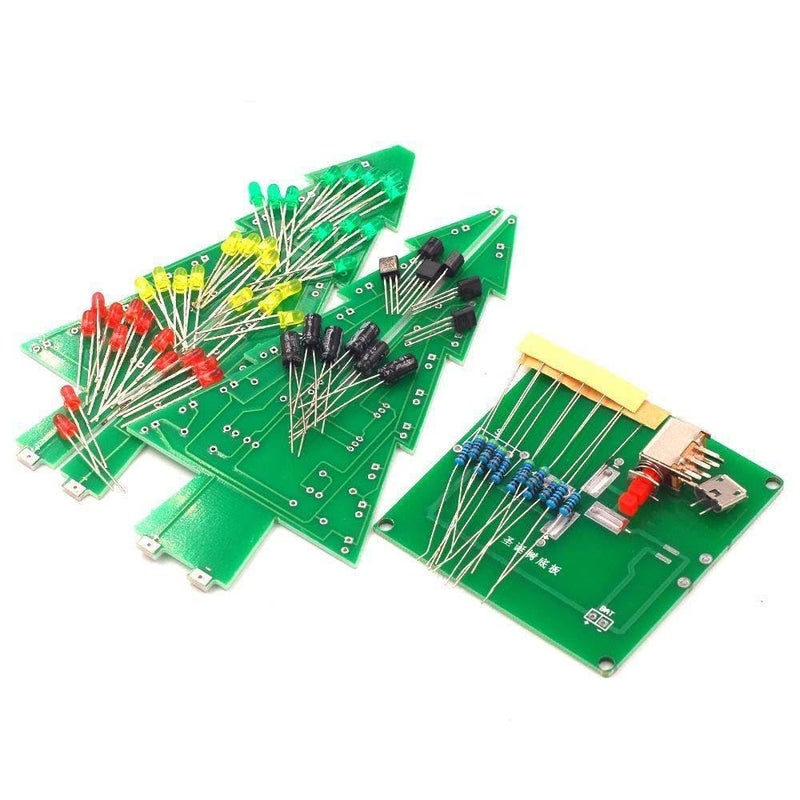 DIY 3D Christmas Tree LED Kit With Red Green Yellow RGB Flashing Lights Electronic Circuit Fun Suite - Image 3
